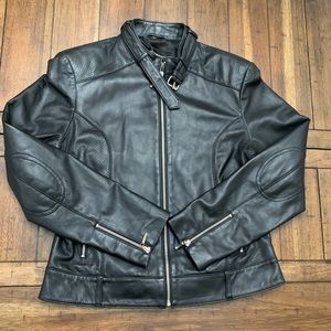 Black Genuine Leather Moto Jacket